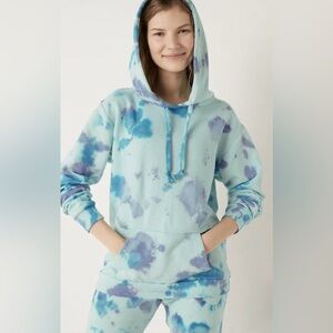 PINK Victoria's Secret Everyday Lounge Blue and Purple Tie-Dye Hoodie Size S